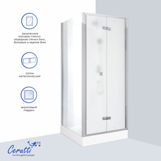 Душевая кабина Ceruttispa Белла (Bella) 90F 90x90 см профиль хром стекло матовое