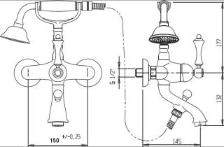 Смеситель на борт раковины, хром Cezares MARGOT-PBV-01-Bi