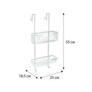 Полка для душевой кабины Fixsen прямая двухэтажная хром латунь (FX-854-2)