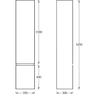 Пенал Kerama Marazzi Кубо KMSpCb165MWh2 35 см белый матовый