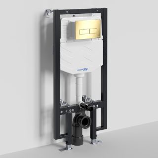 Система инсталляции для унитазов WasserKRAFT Vils 56TLT.010.ME.PG03 с кнопкой смыва золото