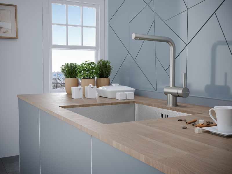 Смеситель для кухни Paulmark Spring Sp212067-SS нержавеющая сталь