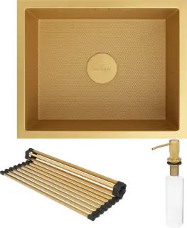 Кухонная мойка RoxenBath Uno 54 560210-54-GS золото текстурное покрытие