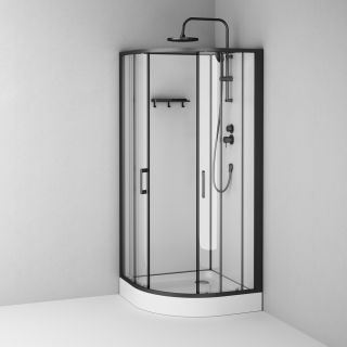 Душевая кабина Am.Pm Above W9XC-401-9090BT 90x90 см профиль чёрный матовый стекло прозрачное