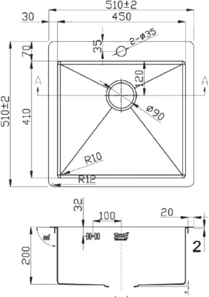 Мойка кухонная Zorg Light ZL R 510510