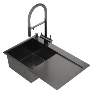 Кухонная мойка RoxenBath Vespa 78 560230-70LB левосторонняя графит