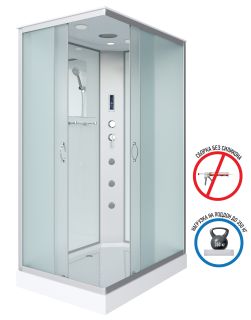 Душевая кабина Niagara NG-43185-14QF с гидромассажем 110x80см серебро/матовое