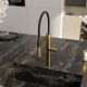 Смеситель для кухни WasserKRAFT A8887 с гибким изливом тёмное золото матовое