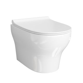 Подвесной унитаз WasserKRAFT Berkel H001.E034 безободковый с крышкой белый