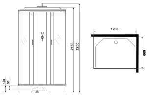 Душевая кабина Niagara NG-43285-14QG с гидромассажем 120x80см серебро/матовое