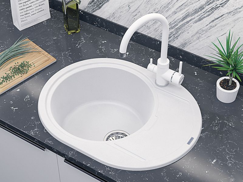 Смеситель для кухни Paulmark Essen Es213211-431 белый матовый Смеситель для кухни Paulmark Essen Es213211-431 белый матовый