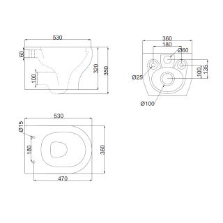Унитаз подвесной AQUAme Hygiene AQM2021PRO-H безободковый белый