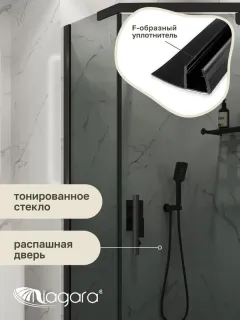 Душевой уголок Niagara Eco NG-1010-14DT 100x100 см профиль чёрный стекло тонированное