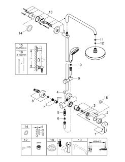 Душевая стойка Grohe New Tempesta 200 26244001Gr хром