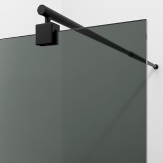 Душевая перегородка WasserKRAFT Rur 30W46MB-TG 110 см профиль чёрный стекло тонированное