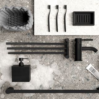 Полотенцедержатель WasserKRAFT Elbe K-1033B чёрный матовый