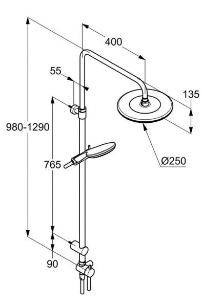 Душевая стойка Kludi Freshline Dual shower system хром 6709005-00