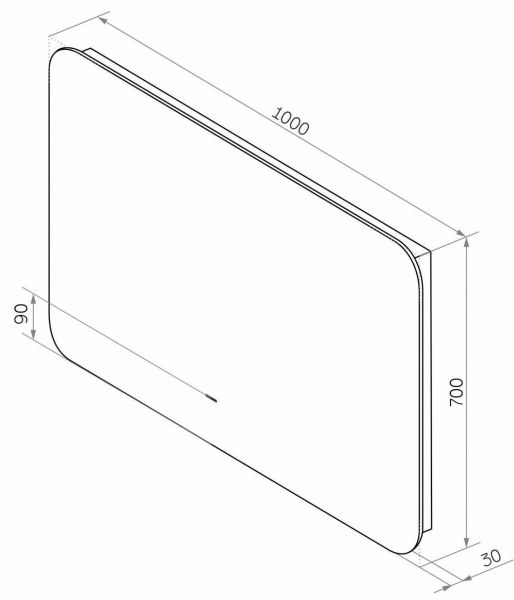 Зеркало с холодной подсветкой Art&Max Ravenna 100x70см AM-Rav-1000-700-DS-F