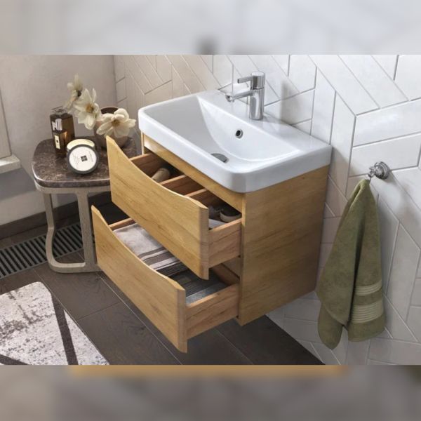 Тумба под раковину подвесная Velvex Clay tp.CLA.9595.60.2Y дуб верона, 60 см
