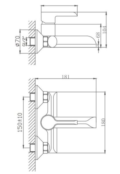 Смеситель для ванны Haiba HB60805-8 белый