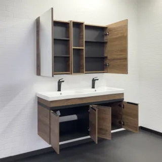 Тумба с раковиной Comforty Дуэт 00-00017178 125 см дуб тёмно-коричневый Тумба с раковиной Comforty Дуэт 00-00017178 125 см дуб тёмно-коричневый