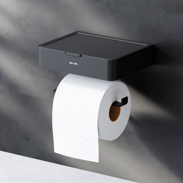 Держатель для туалетной бумаги с коробкой Am.Pm Inspire 2.0 чёрный матовый A50A341522