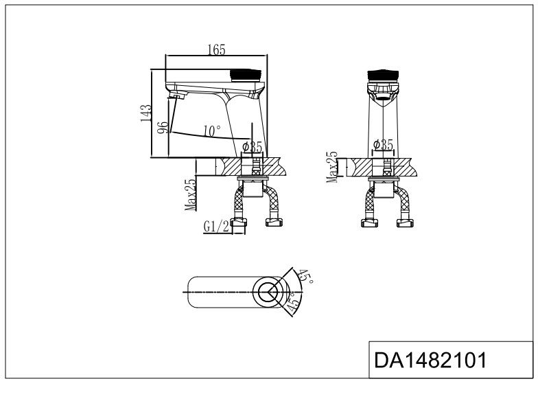 Смеситель для раковины D&K Bayern Alfeld хром DA1482101