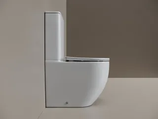 Напольная пристенная чаша унитаза Ceramicanova Мия (Mia) CN1801T-B торнадо белый