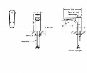 Смеситель для раковины Bravat Source чёрный F1173218BW-ENG