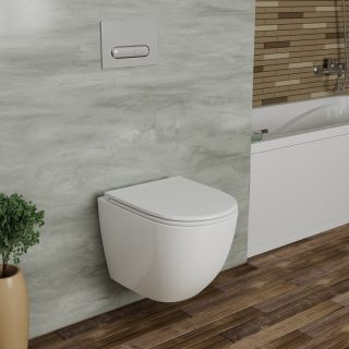 Унитаз подвесной D&K Matrix DT1396516 безободковый смыв торнадо белый Унитаз подвесной D&K Matrix DT1396516 безободковый смыв торнадо белый