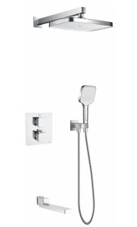 Душевая система Rose R1595F с термостатом белый/хром Душевая система Rose R1595F с термостатом белый/хром