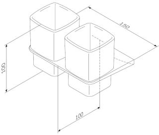 Двойной стеклянный стакан с настенным держателем Am.Pm Inspire 2.0 чёрный матовый A50A343422