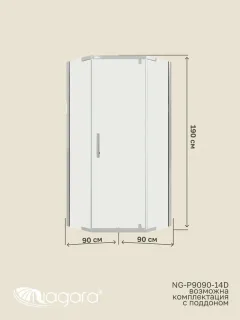 Душевой уголок Niagara Eco NG-1009-14D 90x90 см профиль хром стекло прозрачное