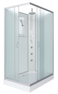 Душевая кабина Niagara NG-43185-14QBKTG с гидромассажем 110x80см серебро/матовое