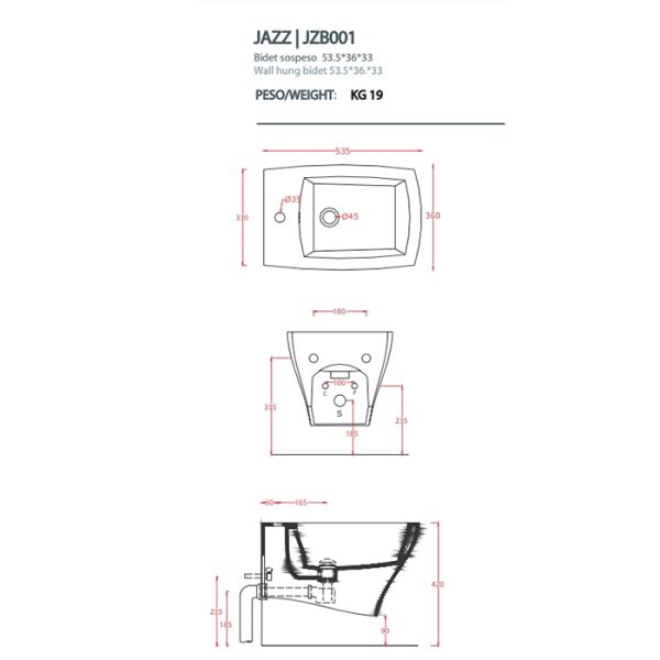 Биде Artceram JAZZ JZB001 01 00 белое Биде Artceram JAZZ JZB001 01 00 белое