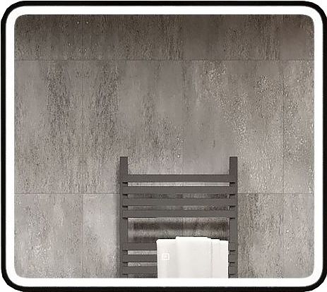 Зеркало с подсветкой Art&Max Genova 90x80см чёрный AM-Gen-900-800-DS-F