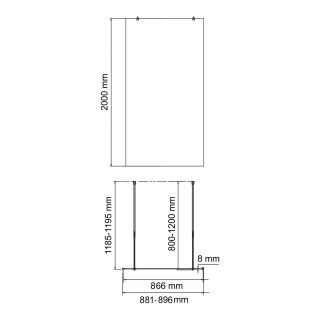 Душевая перегородка WasserKRAFT Vechte 60W39-TG 90 см профиль хром стекло тонированное