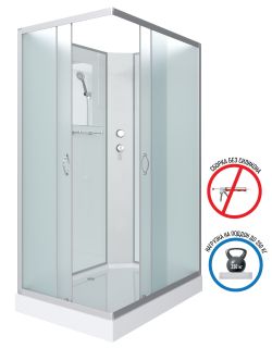 Душевая кабина Niagara NG-43185-14QBK 110x80см серебро/матовое