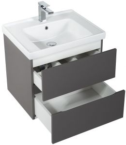 Подвесная тумба под раковину Art&Max Techno 60см смоки софт AM-Techno-600-2C-SO-ZB815
