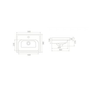 Раковина Opadiris Kirovit FRAME 50 030900-u1 белая