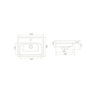Раковина Opadiris Kirovit FRAME 50 030900-u1 белая