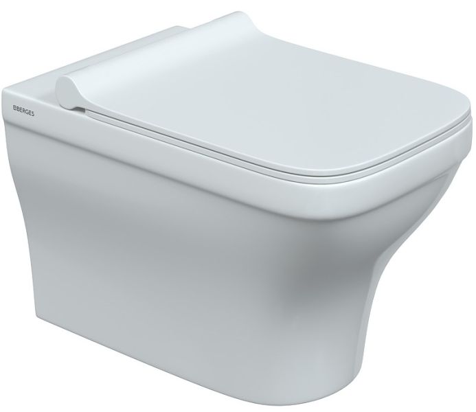 Комплект Berges 4в1 042449: инсталляция NOVUM кнопка L5 SoftTouch чёрная унитаз Strati Rimless сиденье Strati Slim SO