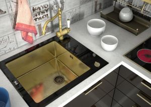 Мойка кухонная Zorg Inox Glass GL-6051-BLACK-BRONZE