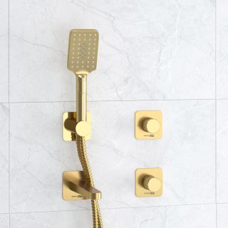 Встраиваемый комплект для ванны с лейкой и изливом WasserKRAFT Schunter A8251.306.308.285.194.201 тёмное золото матовое
