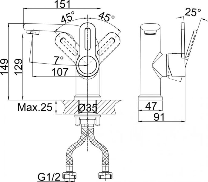 Комплект смесителей DK DA1350001SET (DA1352101,DA1353201)