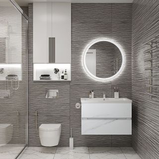 Зеркало с подсветкой Art&Max Napoli 100см белый матовый AM-Nap-1000-DS-F-White Зеркало с подсветкой Art&Max Napoli 100см белый матовый AM-Nap-1000-DS-F-White