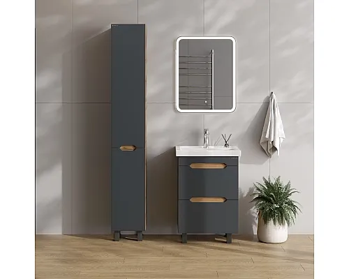 Пенал напольный Onika Айленд 403084 30 см графит/дуб крафт золотой