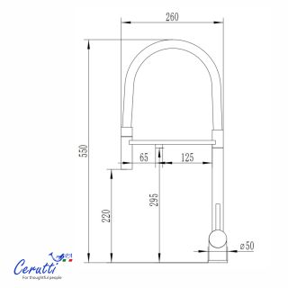 Cмеситель для кухни Ceruttispa ТОРРЕ B (TORRE B) CT12135 чёрный матовый