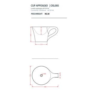 Раковина ArtCeram CUP OSL005 01 50 bi/nero 64.5 см