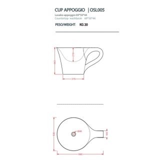Раковина ArtCeram CUP OSL005 01 50 bi/nero 64.5 см Раковина ArtCeram CUP OSL005 01 50 bi/nero 64.5 см